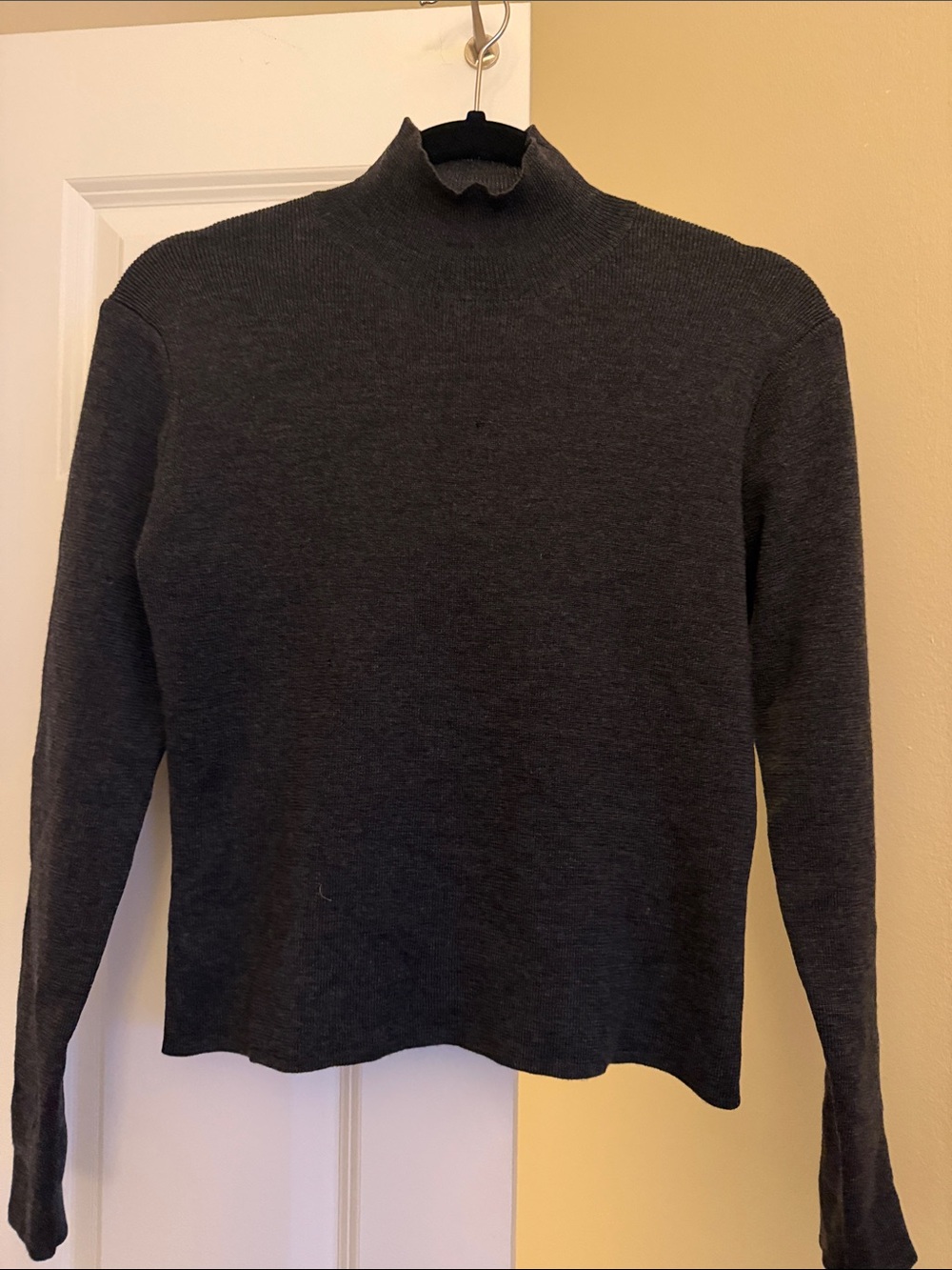 J. Crew Charcoal Mock Neck Sweater - Classic Knit
